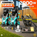 Lavadora Elétrica de Alta Pressão 4500PSI 2500W Bivolt com 4 Bicos de Conexão + BRINDE: Aspirador Profissional 5.5HP 18.9L - COMPRE 1 LEVE 2
